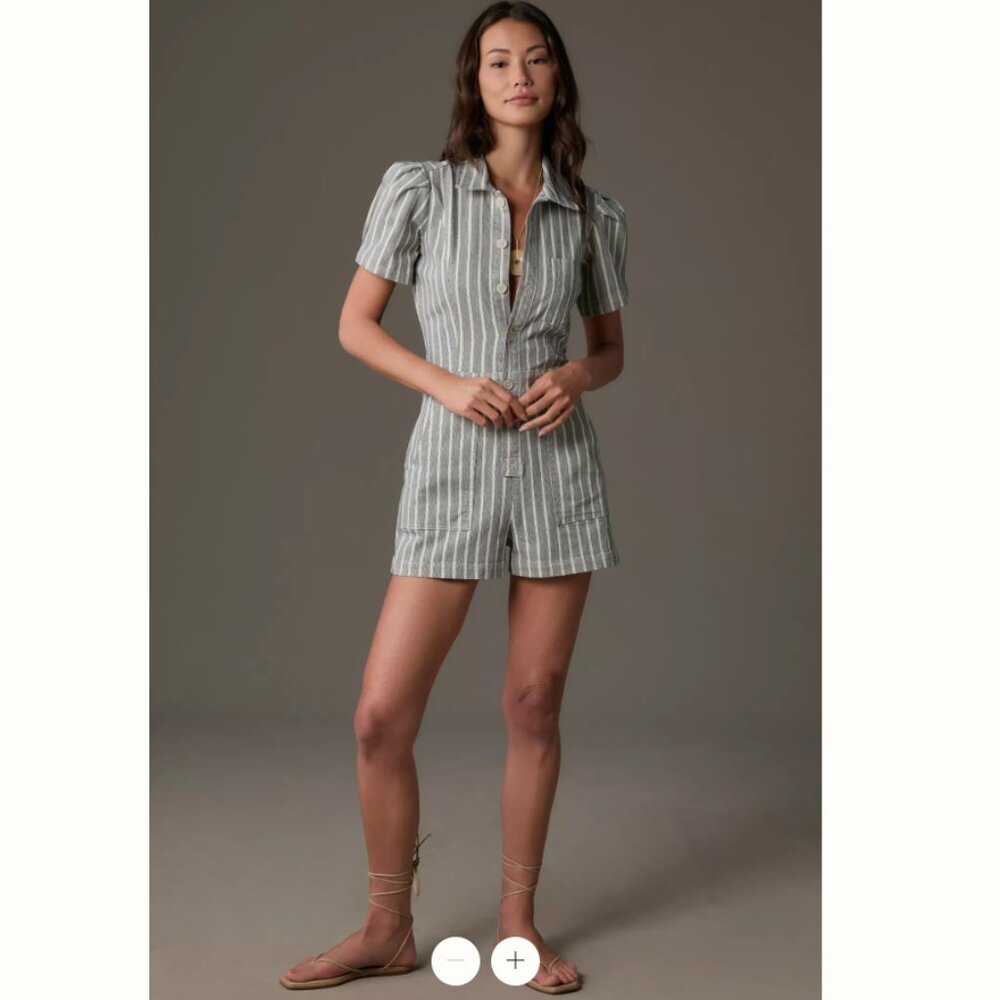 Size 8 The Kit Utility Romper by Pilcro